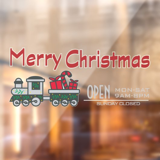 Logo van speelgoedwinkel Bedrijfslogo Kerst aangep Raamsticker (Vel 2)