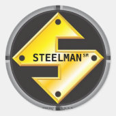 LOGO VAN STEELMAN RONDE STICKER (Voorkant)