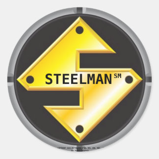 LOGO VAN STEELMAN RONDE STICKER