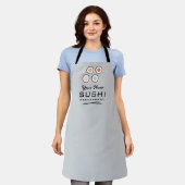 Logo van sushirolrestaurant keuken schort voor che (Gedragen)