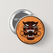 logo van tankvernietiger ronde button 5,7 cm (Voorkant /achterkant)