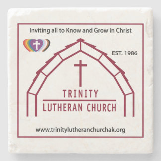 Logo van Trinity Church Stenen Onderzetter