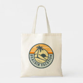 Logo van vakantie aan zee op boodschappentas tote bag (Achterkant)