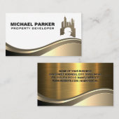 Logo van vastgoedontwikkelaar | Metaal logo voor d Visitekaartje (Voorkant / Achterkant)