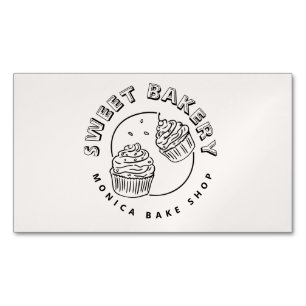 Logo van vintage zoetwarenbakkerij magnetisch visitekaartje
