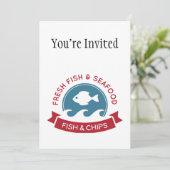 Logo van vis en chips kaart (Staand voorkant)