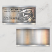 Logo van vrachtwagen | Metaalachtige geborstelde a Visitekaartje (Voorkant / Achterkant)