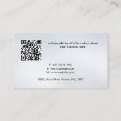 Logo van vuurtoren - tinten blauw op parels visitekaartje (Achterkant)