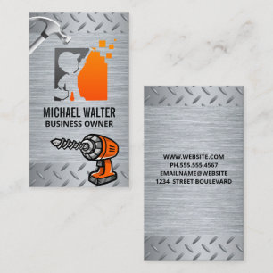 Logo van werknemer   Metalen boorhamer Visitekaartje