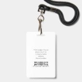 Logo van werknemer Pasfoto ID Barcodenaam Badge (Achterkant met lanyard)