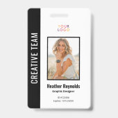 Logo van werknemersfoto zwart badge (Voorzijde)