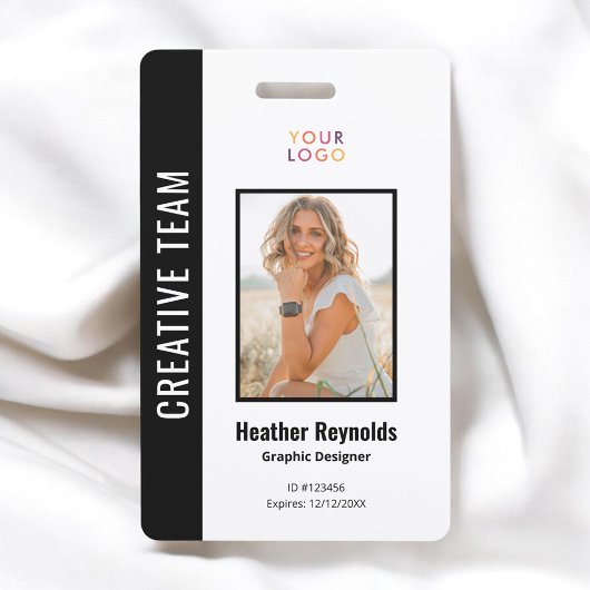 Logo van werknemersfoto zwart badge