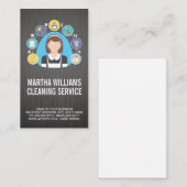 Logo van werkster en schoonmaakproducten visitekaartje (Voorkant / Achterkant)