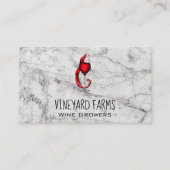 Logo van wijnglas | Marmer Visitekaartje (Voorkant)