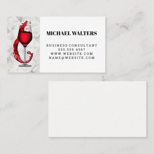 Logo van wingglas en marmer visitekaartje (Voorkant / Achterkant)