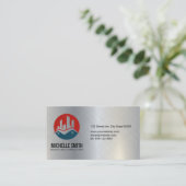 Logo van woningen | Aluminiummetaal Visitekaartje (Staand voorkant)