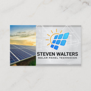 Logo van zonnepaneel   Hernieuwbare energie Visitekaartje