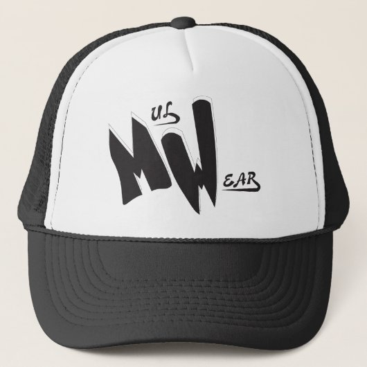 Logo van zwart-wit MW Trucker Pet (Voorkant)