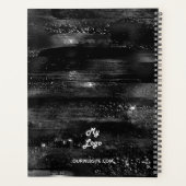 Logo van zwarte elegante monogram planner (Achterkant)