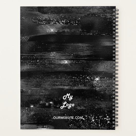 Logo van zwarte elegante monogram planner (Achterkant)