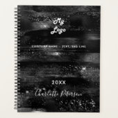 Logo van zwarte elegante monogram planner (Voorkant)