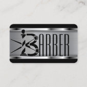 Logo van zwarte en zilverbarber visitekaartje (Voorkant)