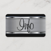 Logo van zwarte en zilverbarber visitekaartje (Achterkant)