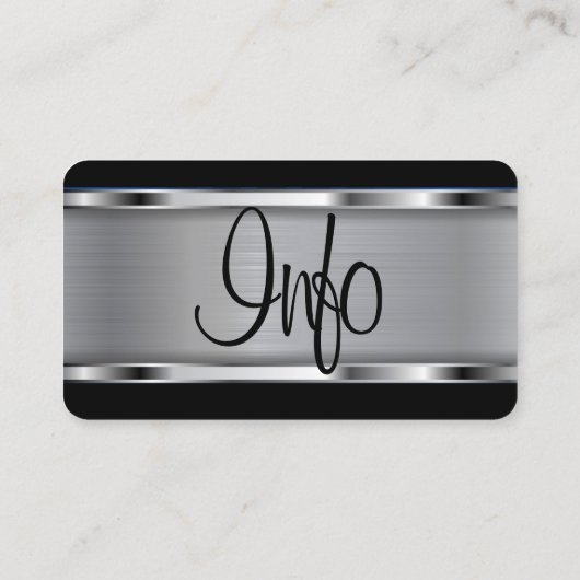 Logo van zwarte en zilverbarber visitekaartje (Achterkant)