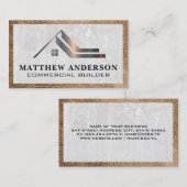 Logo vastgoed | Marmeren leer Visitekaartje (Voorkant / Achterkant)