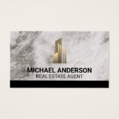 Logo vastgoed onroerend goed | Marmer Visitekaartje (Voorkant)