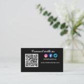 Logo Verbind met ons! Social media QR Code Zwart Visitekaartje (Staand voorkant)