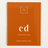 Logo verbrande oranje monogram initialen Business  Planner (Voorkant)
