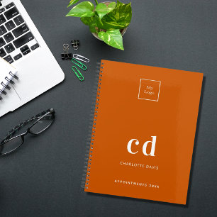 Logo verbrorange monogram initiaal bedrijfsnaam notitieboek
