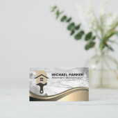 Logo Verfpenseel | Marmer Metallic achtergrond Visitekaartje (Staand voorkant)