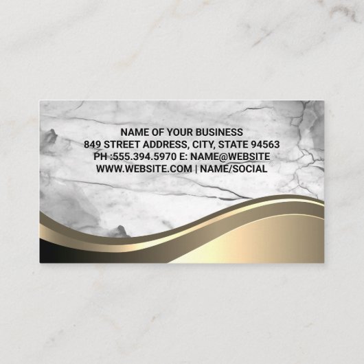 Logo Verfpenseel | Marmer Metallic achtergrond Visitekaartje (Achterkant)