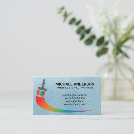 Logo Verfpenseel Visitekaartje (Staand voorkant)