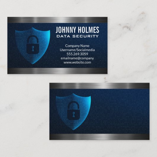 Logo Vergrendelen | Binaire code Visitekaartje (Voorkant / Achterkant)