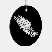 Logo-versiering volgen met naam Black Keramisch Ornament (Rechts)