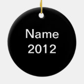 Logo-versiering volgen met naam Black Keramisch Ornament (Achterkant)