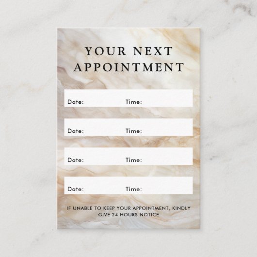 Logo Verticale Marble Look Afspraakkaart Afsprakenkaartje (Voorkant)