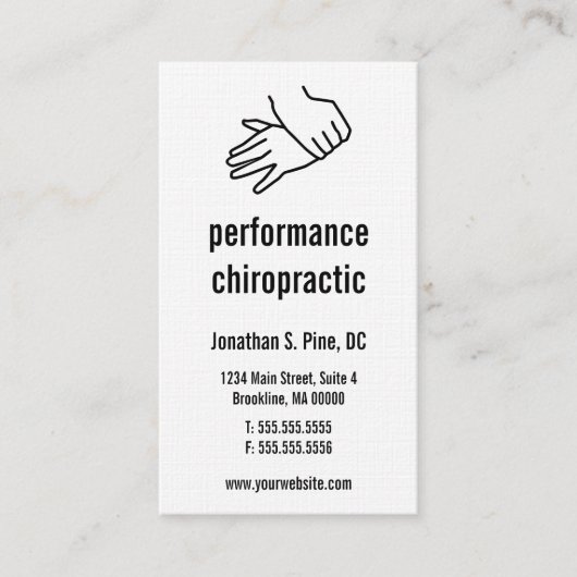 Logo Verticale Visitekaartjes voor chiropractische (Voorkant)