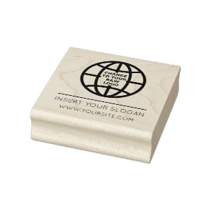 LOGO VIERKANT EN SLOGAN RUBBEREN STEMPEL