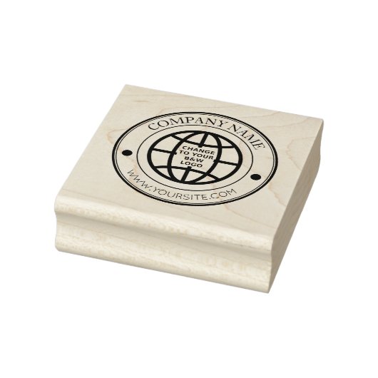 LOGO VIERKANT EN SLOGAN RUBBEREN STEMPEL (Stempel)