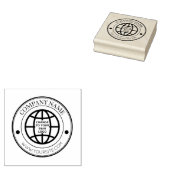 LOGO VIERKANT EN SLOGAN RUBBEREN STEMPEL (Gestempeld)