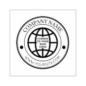 LOGO VIERKANT EN SLOGAN RUBBEREN STEMPEL (Afrduk)