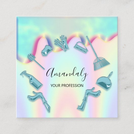 Logo VIP van de Kantoor van het schoonmaken van he Vierkante Visitekaartje (Voorkant)