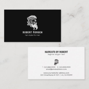 Logo visitekaartje van witte ornamenten man