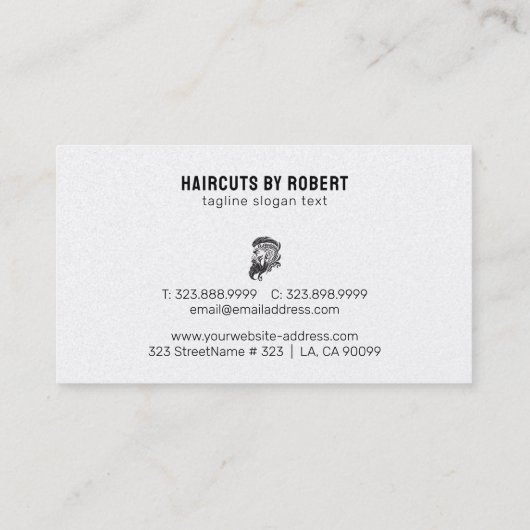 Logo visitekaartje van witte ornamenten man (Achterkant)