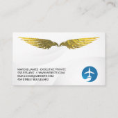 Logo vliegtuig | Vluchten | Golden Wings Visitekaartje (Achterkant)