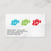 Logo vliegtuigkoffer | Zakelijke mensen Visitekaartje (Achterkant)